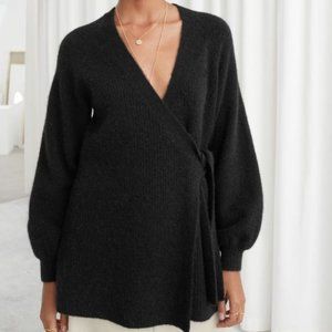 ISO! & other stories wool blend alpaca wrap cardigan